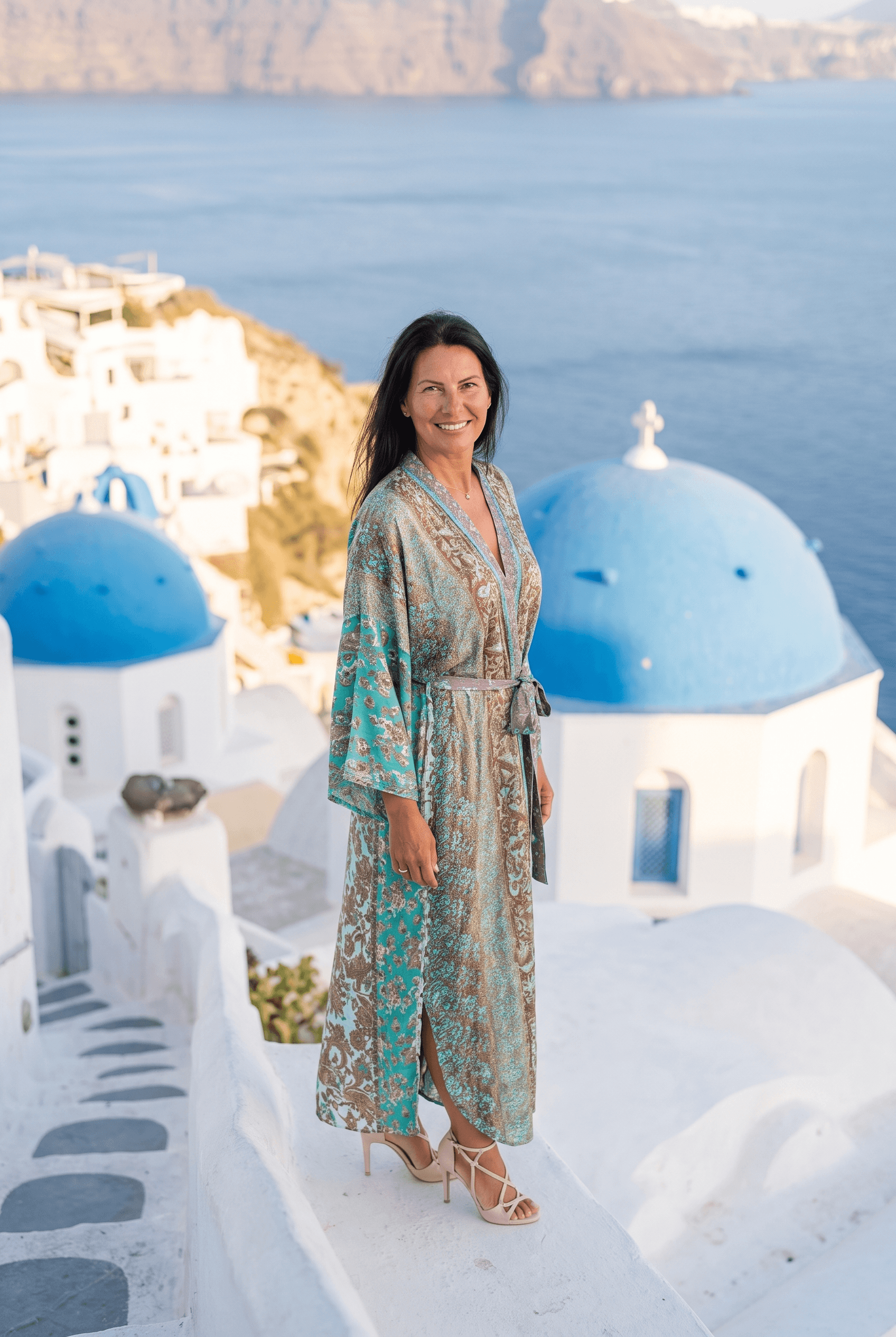 Kimono „Acqua Verde” — Santorini