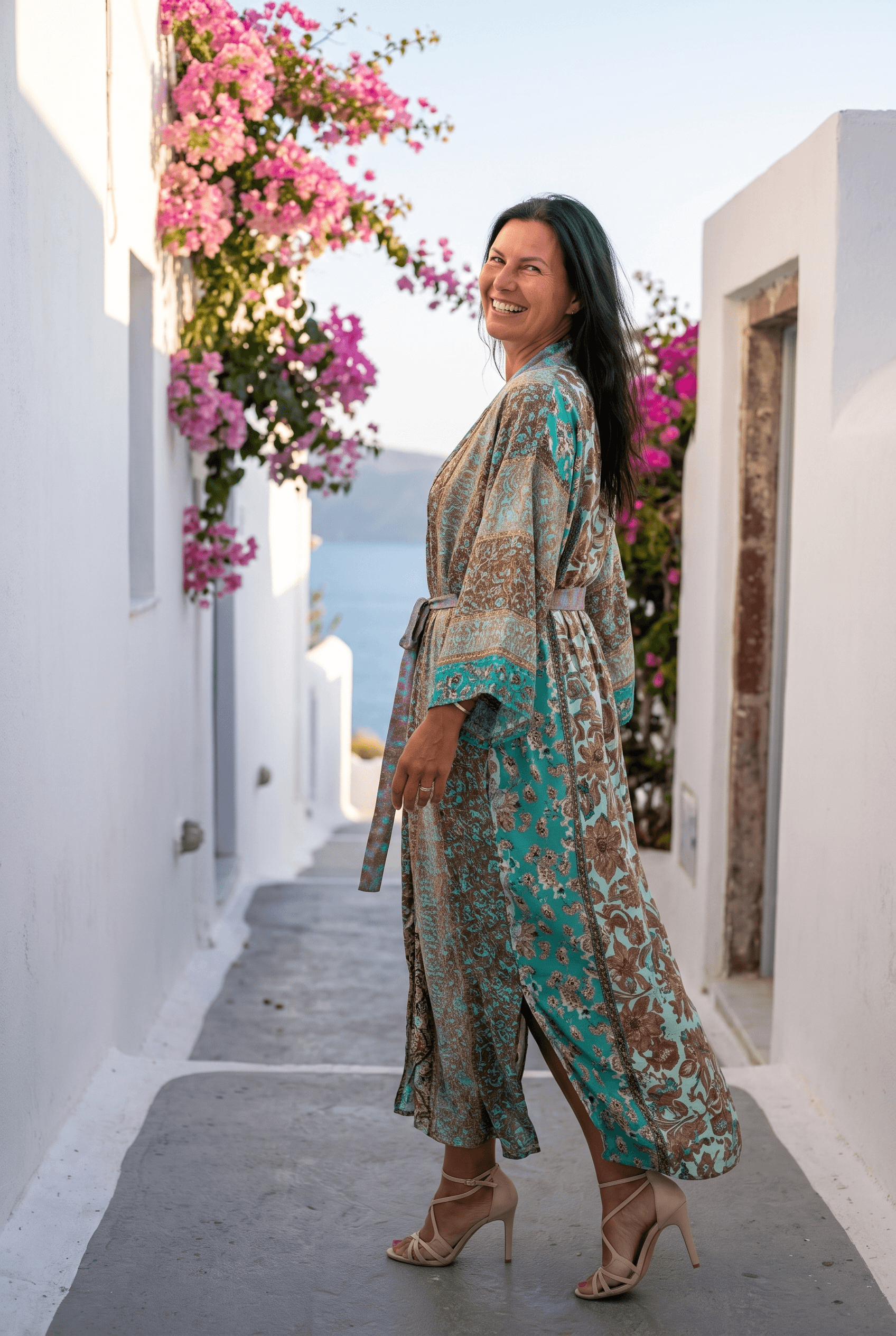 Kimono „Acqua Verde” — Santorini